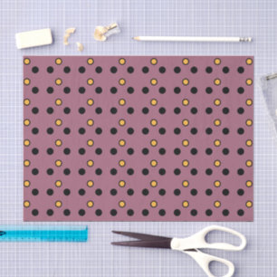 Polka dots plum orange and black tissue paper