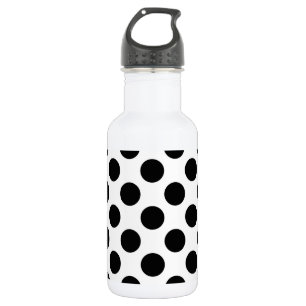 Polka Dots, Polka Dot Pattern, Black and White 532 Ml Water Bottle