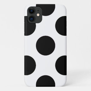 Polka Dots, Polka Dot Pattern, Black and White iPhone 11 Case