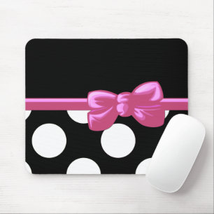 Polka Dots, Polka Dot Pattern, Black and White Mouse Pad