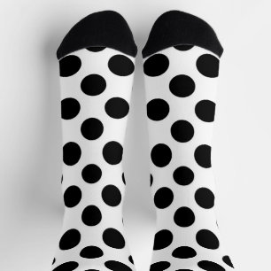 Polka Dots, Polka Dot Pattern, Black and White Socks