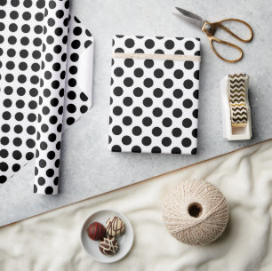 Polka Dots, Polka Dot Pattern, Black and White Wrapping Paper