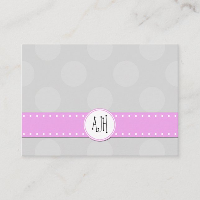 Polka Dots, Polka Dot Pattern, Dots, Blue, Grey Business Card (Front)