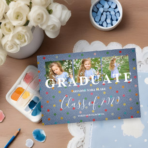 Polka Dots Pre-K Graduation Three Photos Textile