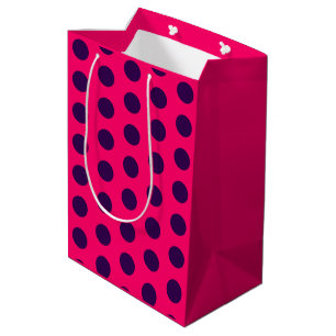 Polka Dots purple hot pink birthday Medium Gift Bag