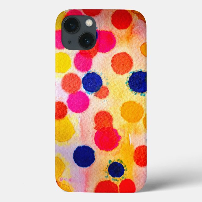 Polka dots rainbow waterclor Case-Mate iPhone case (Back)