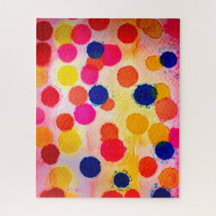 Polka dots rainbow waterclor jigsaw puzzle