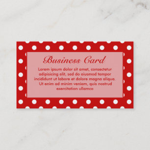 Polka Dots Red + Custom Colour Business Card