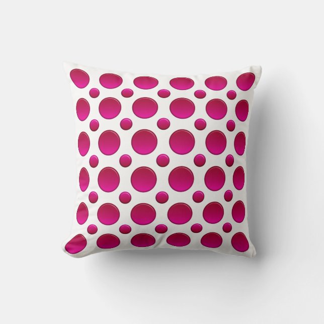 polka dots red element cushion (Front)