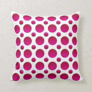 polka dots red element cushion