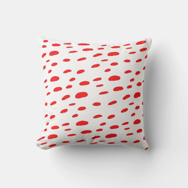 Polka Dots Red Polka Dots Dalmatian Pattern Cushion (Front)