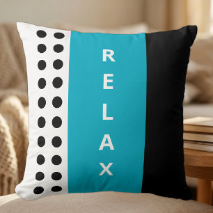 Polka dots relax black azure cushion