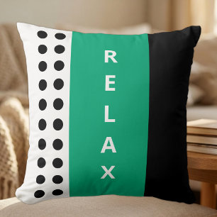 Polka dots relax black green cushion