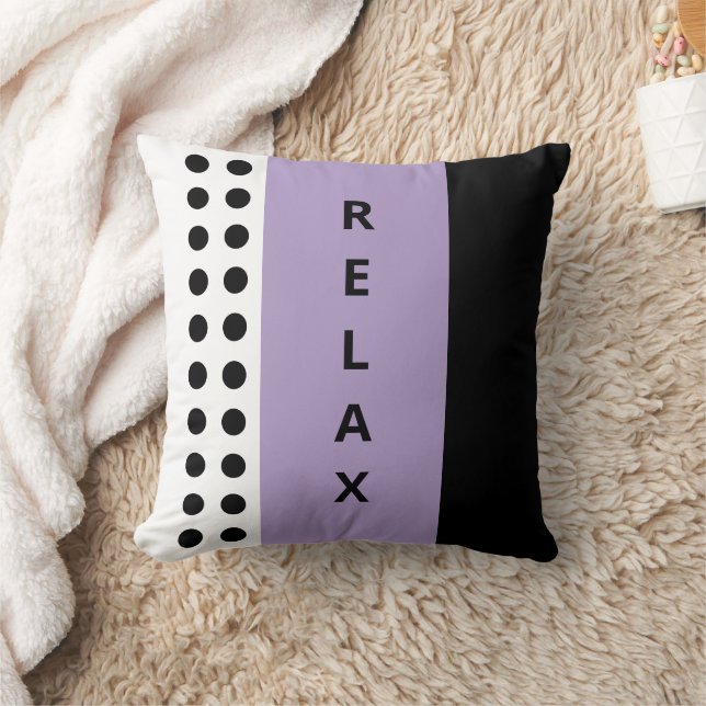 Polka dots relax black purple cushion (Blanket)