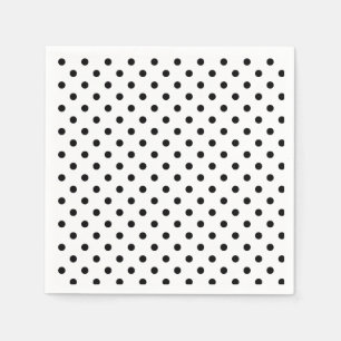 Polka-dots   retro black and white dots napkin