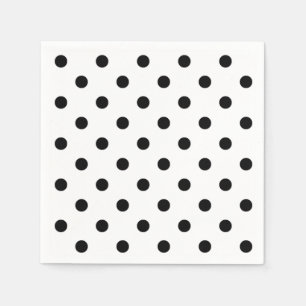 Polka-dots   retro black and white dots napkin