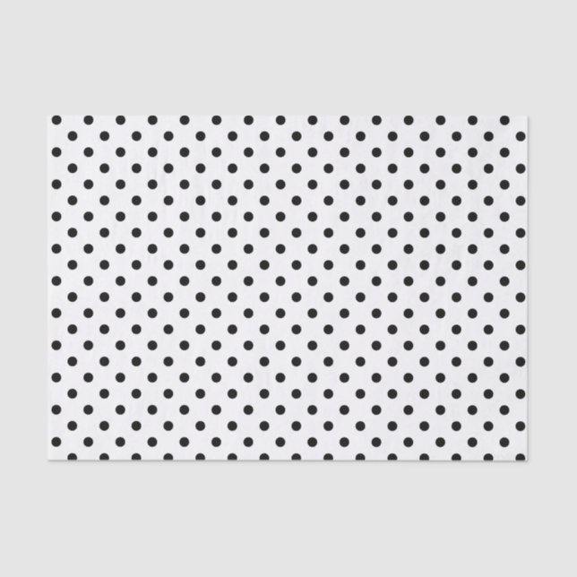 Polka-dots | retro black and white dots tissue paper (Front)
