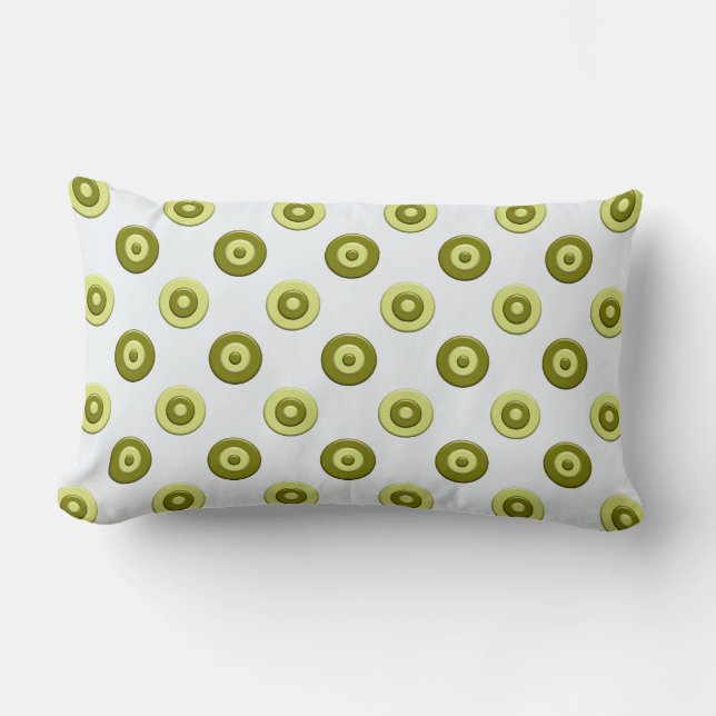 polka dots  retro green pattern. lumbar cushion (Front)