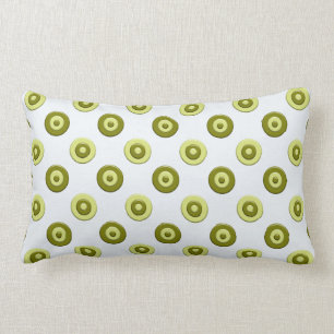 polka dots retro green pattern. lumbar cushion