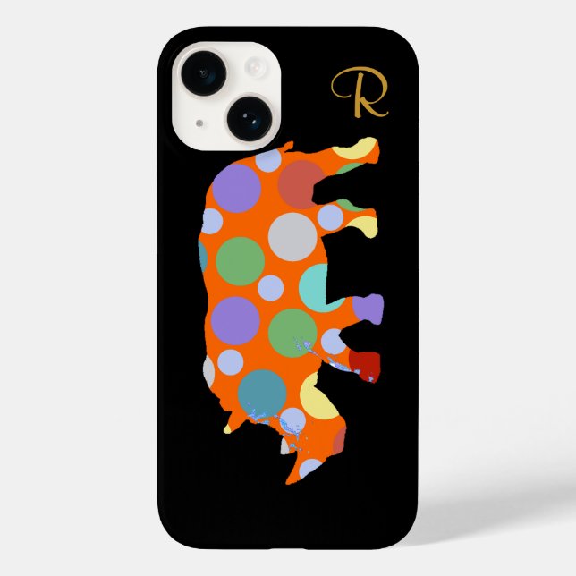 polka dots rhino animal Case-Mate iPhone case (Back)