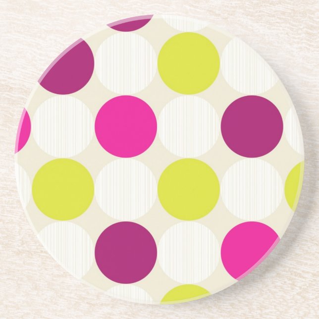 Polka Dots Sandstone Coaster (Front)