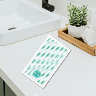 Polka Dots Sea Green Monogram Family Name Napkin