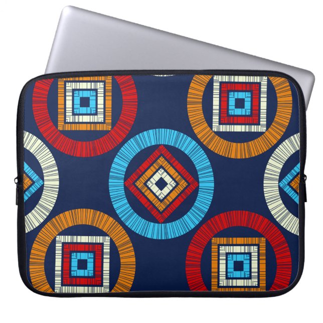 Polka dots seamless pattern. Mosaic of ethnic figu Laptop Sleeve (Front)