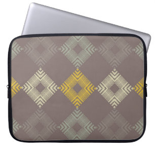 Polka dots seamless pattern. Mosaic of ethnic figu Laptop Sleeve