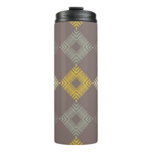 Polka dots seamless pattern. Mosaic of ethnic figu Thermal Tumbler