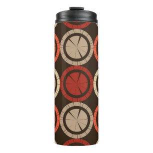 Polka dots seamless pattern. Mosaic of ethnic figu Thermal Tumbler
