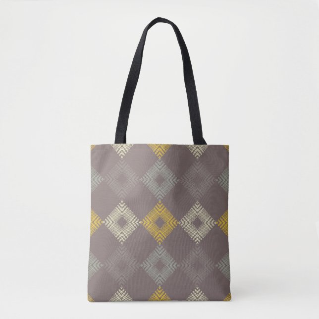 Polka dots seamless pattern. Mosaic of ethnic figu Tote Bag (Front)