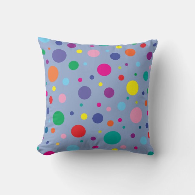 Polka Dots | Serenity Blue | Change BG colour Cushion (Front)