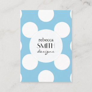 Polka Dots, Spots (Dotted Pattern) - Blue White Business Card