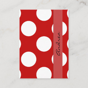 Polka Dots, Spots (Dotted Pattern) - Red White Business Card