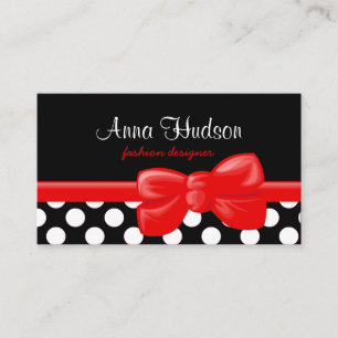 Polka Dots, Spots (Dotted Pattern) - White Black Business Card