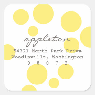 Polka Dots Square Address Label