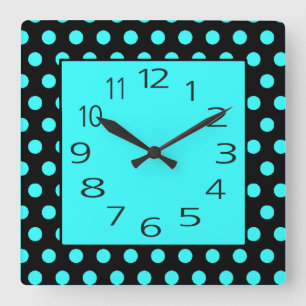 Polka Dots Squared- Colour Choice Square Wall Clock