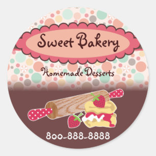 Polka Dots Strawberry Scone Stickers