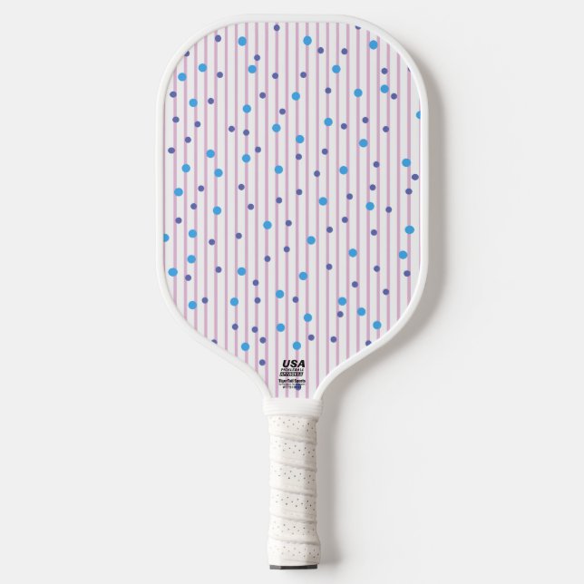 Polka Dots & Stripes Pickleball Paddle Template (Front)