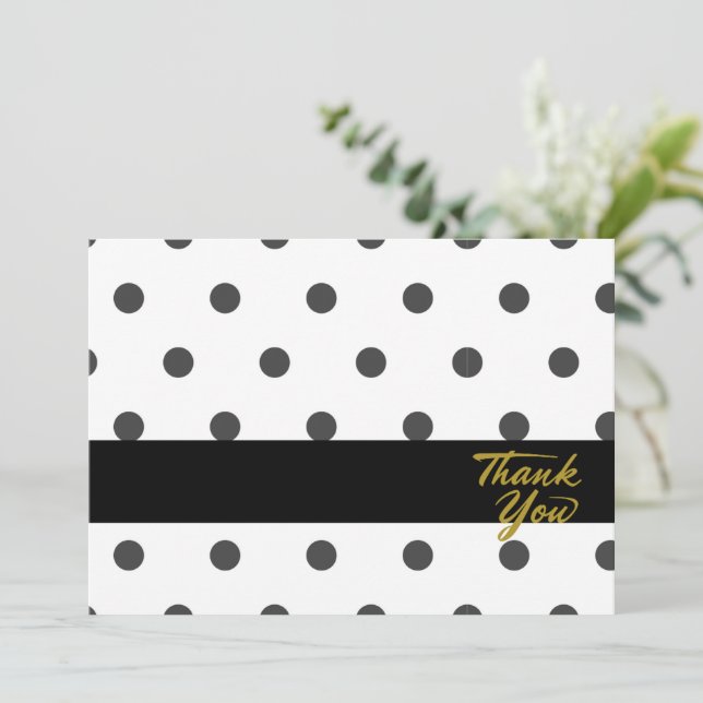 Polka Dots Stripes Thank U Greeting Blank card (Standing Front)