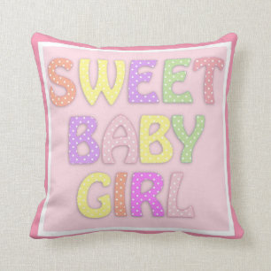 Polka dots sweet baby girl cushion