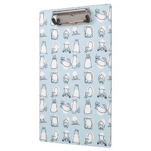 polka dots w/ cats doodle clipboard