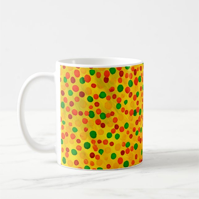 Polka dots watercolor seamless pattern coffee mug (Left)