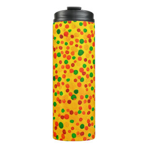 Polka dots watercolor seamless pattern thermal tumbler