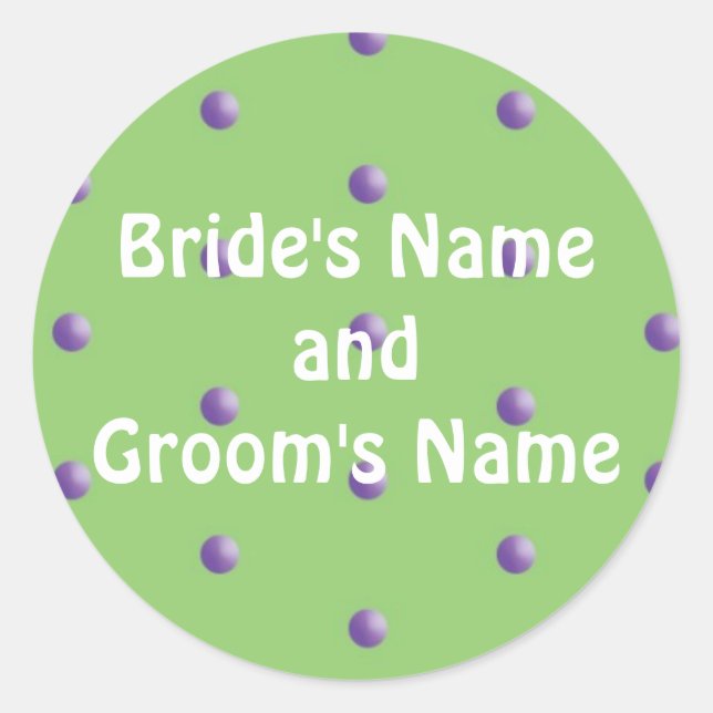 Polka Dots Wedding Stickers (Front)
