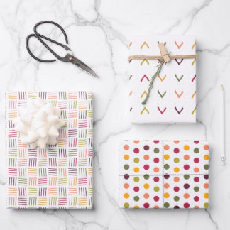 Polka Dots| Wishbones | Weaving lines - Wrapping Paper Sheet