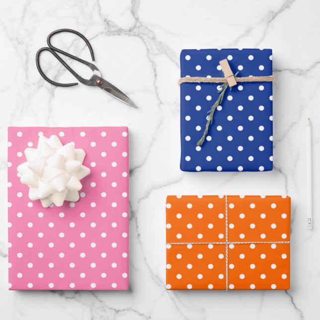 Polka Dots Wrapping Paper Sheet Set (Front)