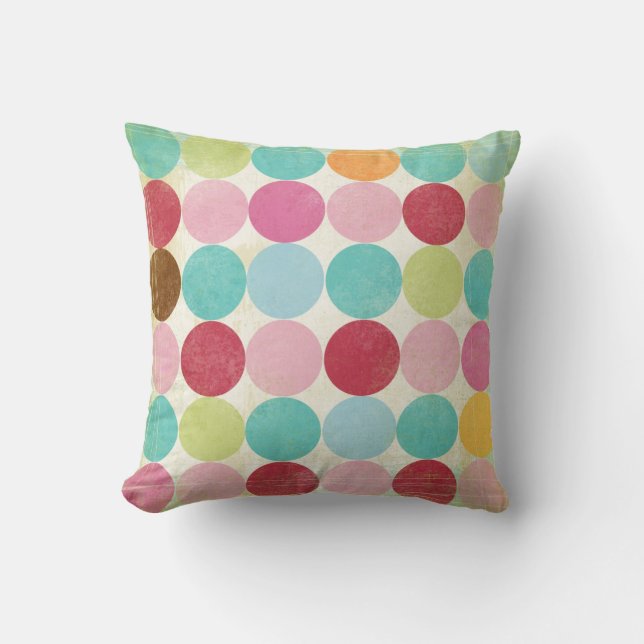 Polka dotted colour cushion (Front)