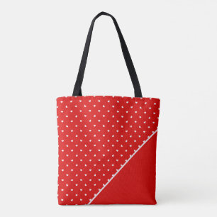 Polka Dotted Hearts Tote Bag