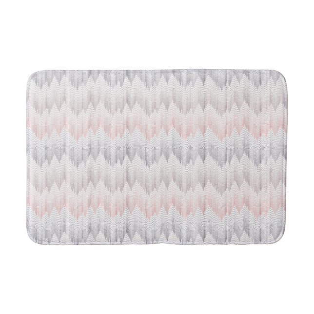 Polka Dotted Mountain Peak Pattern Bath Mat (Front)